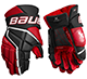 Bauer Vapor 3X guante Senior negro-rojo